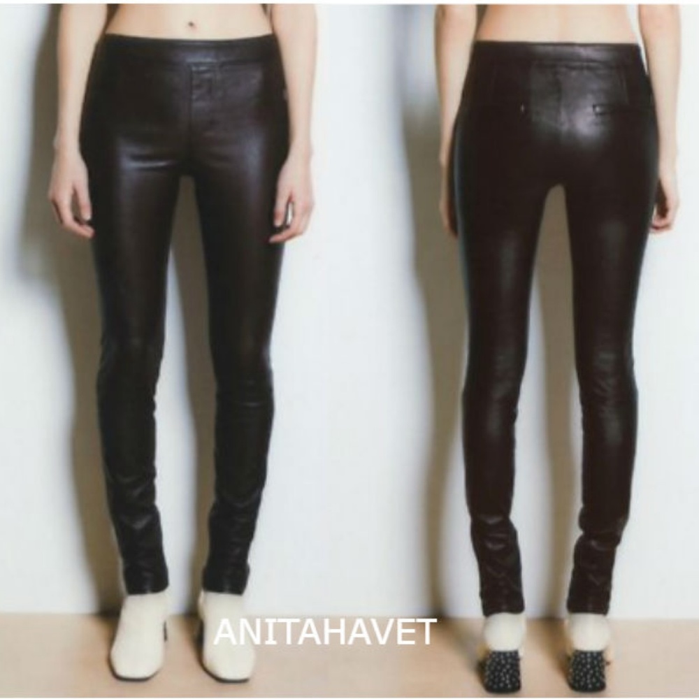 Helmut Lang Stretch Lambskin Leather Leggings